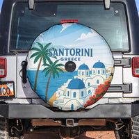 Greece Santorini Spare Tire Cover Greek Island Blue Dome Architecture Art
