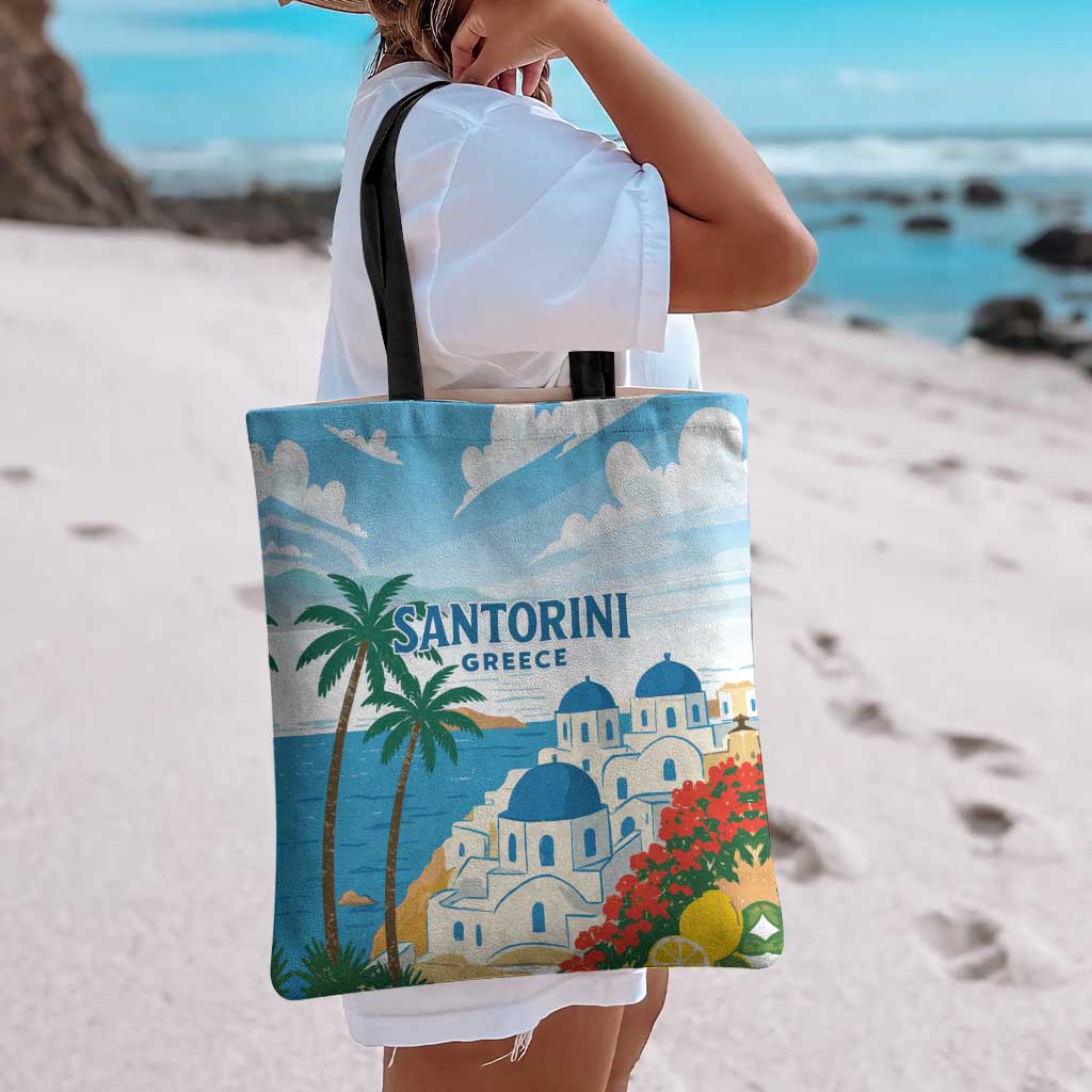 Greece Santorini Tote Bag Greek Island Blue Dome Architecture Art