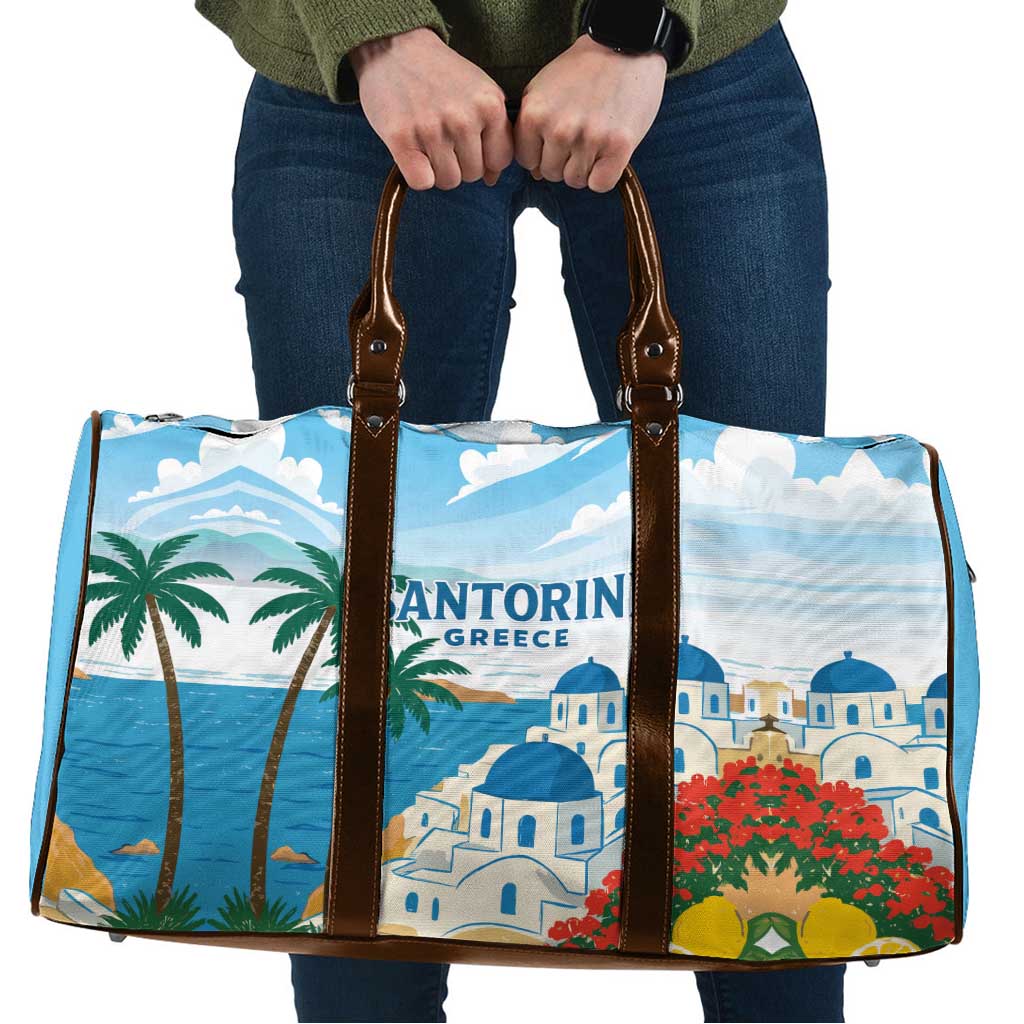 Greece Santorini Travel Bag Greek Island Blue Dome Architecture Art
