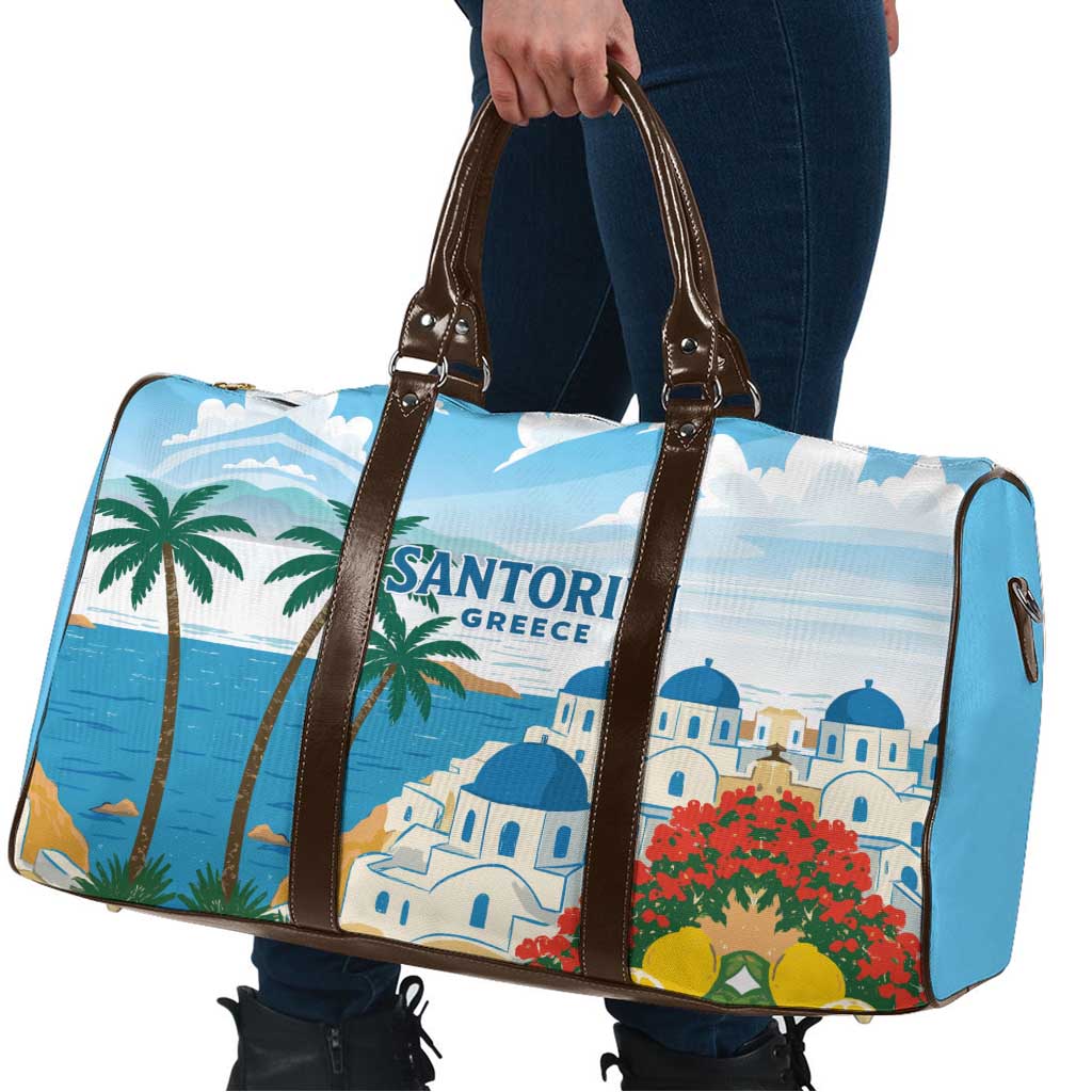 Greece Santorini Travel Bag Greek Island Blue Dome Architecture Art