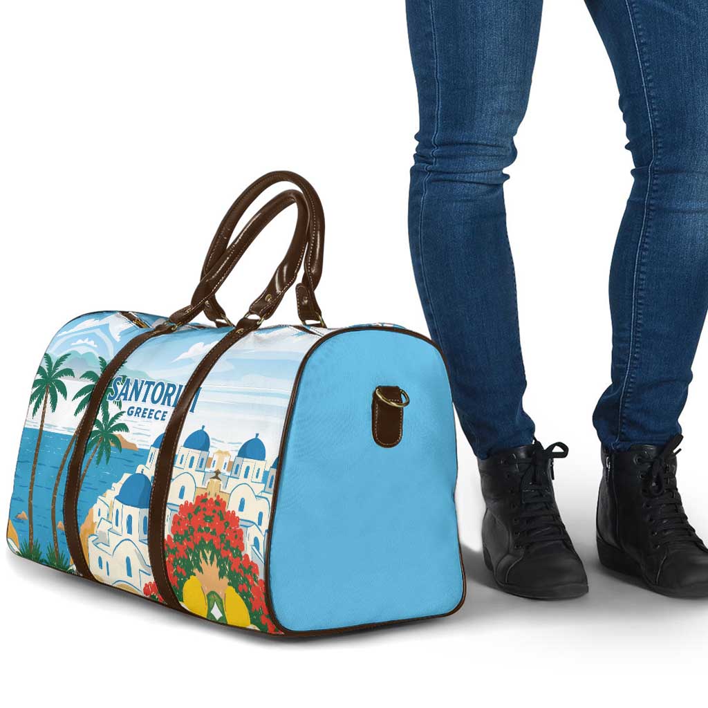 Greece Santorini Travel Bag Greek Island Blue Dome Architecture Art