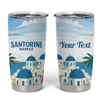 Greece Santorini Personalized Tumbler Cup Greek Island Blue Dome Architecture Art