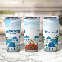 Greece Santorini Personalized Tumbler Cup Greek Island Blue Dome Architecture Art
