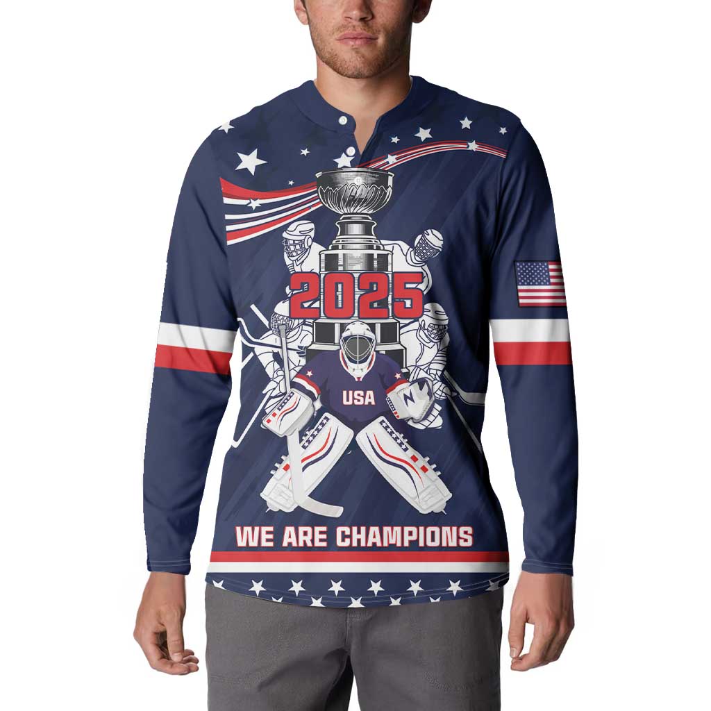 United States Ice Hockey Button Sweatshirt USA We Are Champions 2025