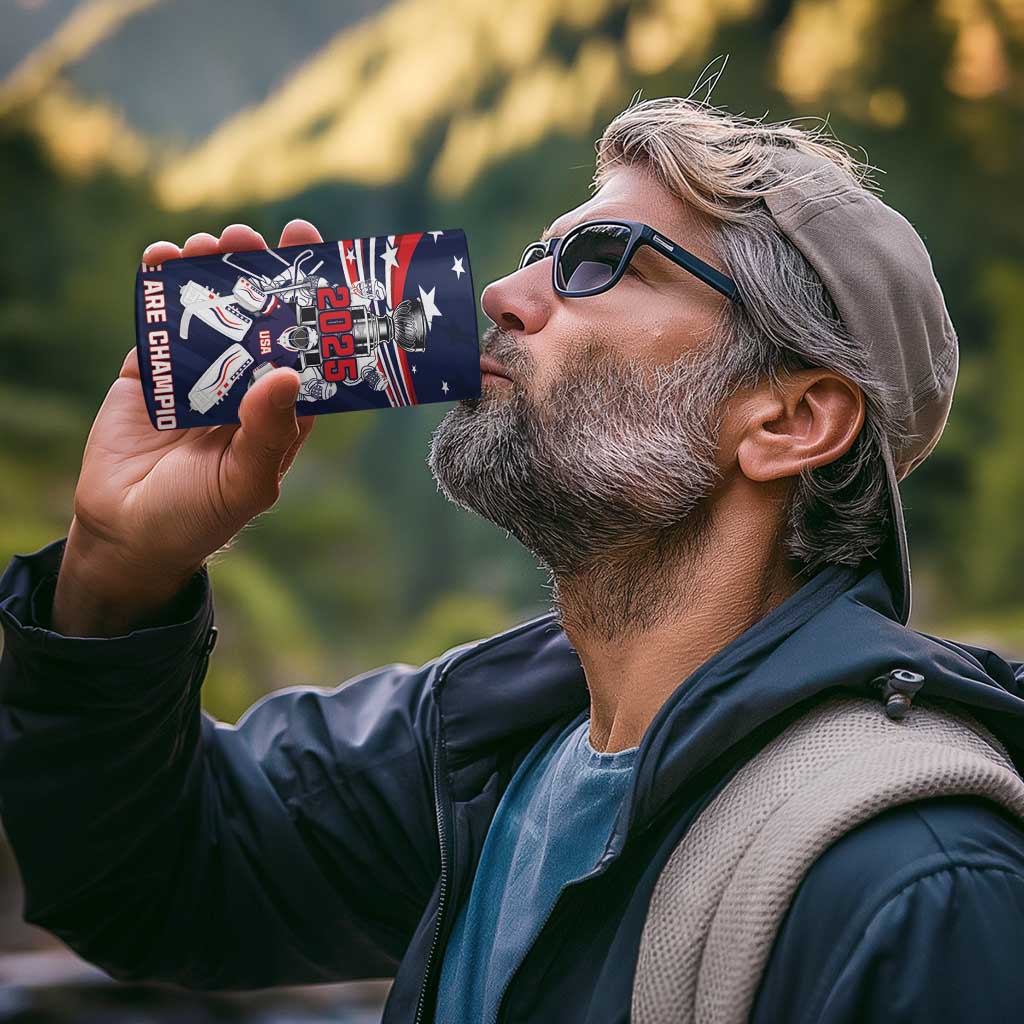 United States Ice Hockey 4 in 1 Can Cooler Tumbler USA We Are Champions 2025