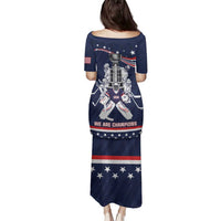 United States Ice Hockey Family Matching Puletasi and Hawaiian Shirt USA We Are Champions 2025