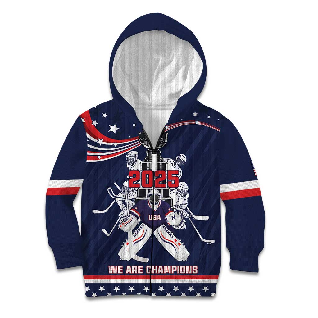 United States Ice Hockey Kid Hoodie USA We Are Champions 2025