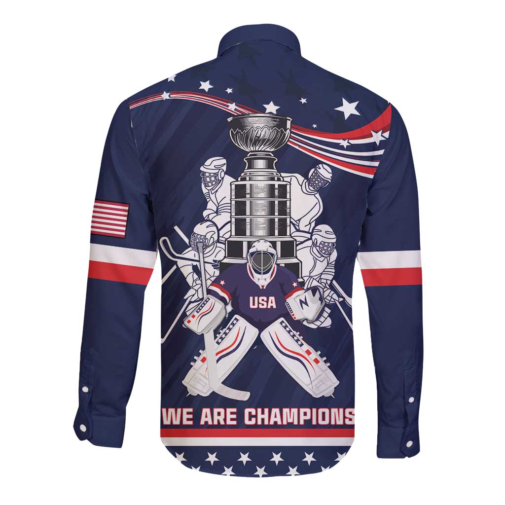 United States Ice Hockey Long Sleeve Button Shirt USA We Are Champions 2025