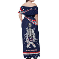 United States Ice Hockey Off Shoulder Maxi Dress USA We Are Champions 2025