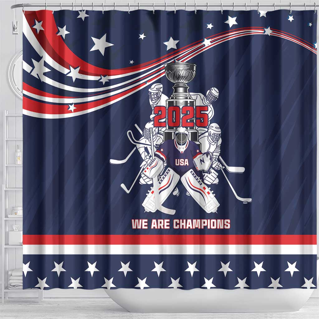United States Ice Hockey Shower Curtain USA We Are Champions 2025