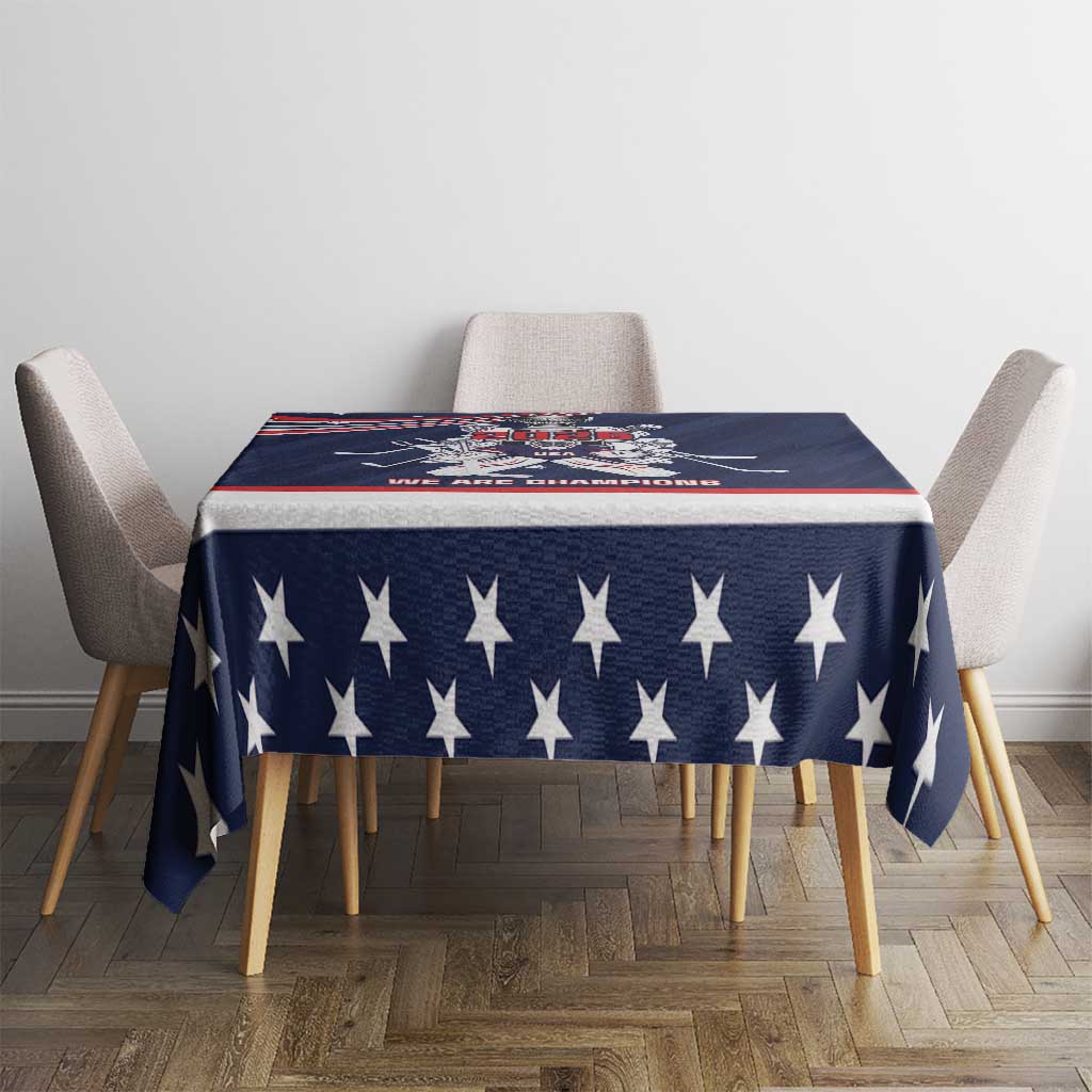 United States Ice Hockey Tablecloth USA We Are Champions 2025