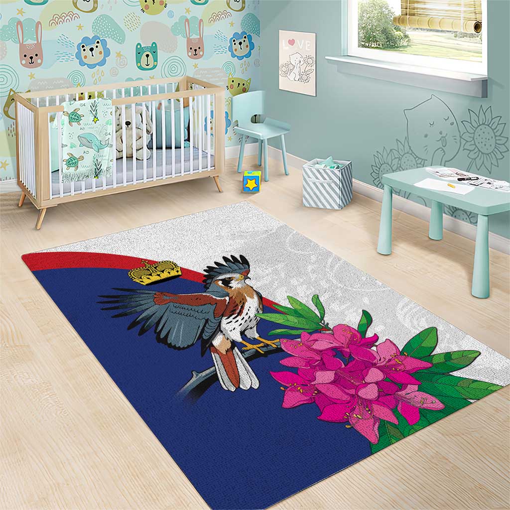 Furstentum Liechtenstein Area Rug Kestrel With Alpine Rose Flower
