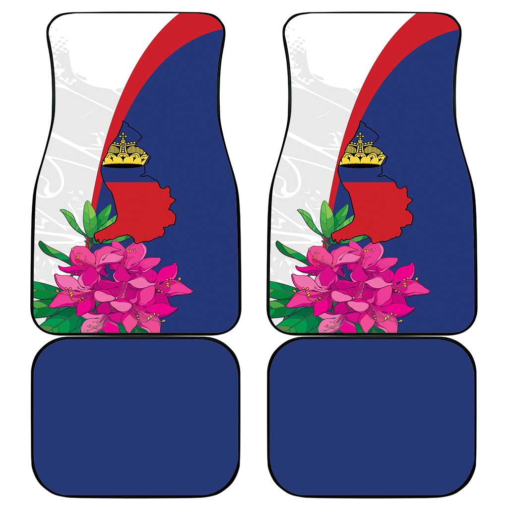 Furstentum Liechtenstein Car Mats Kestrel With Alpine Rose Flower