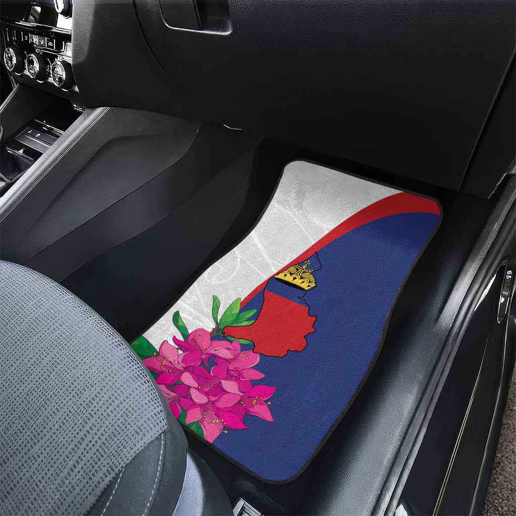 Furstentum Liechtenstein Car Mats Kestrel With Alpine Rose Flower