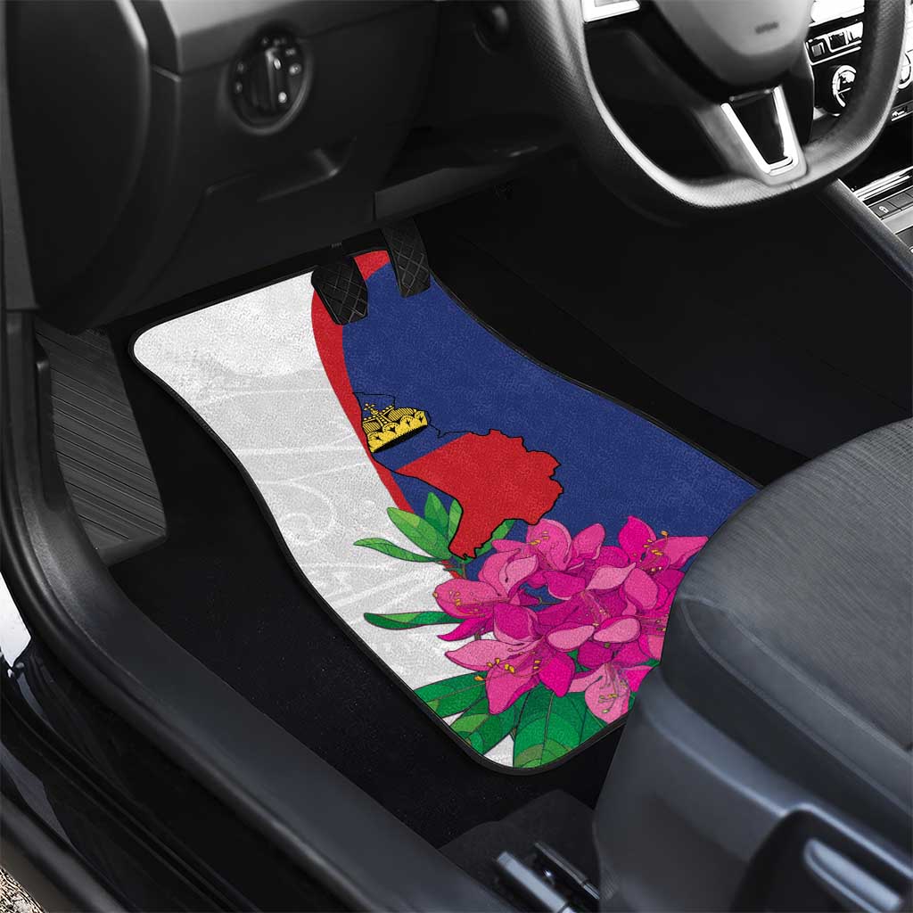 Furstentum Liechtenstein Car Mats Kestrel With Alpine Rose Flower