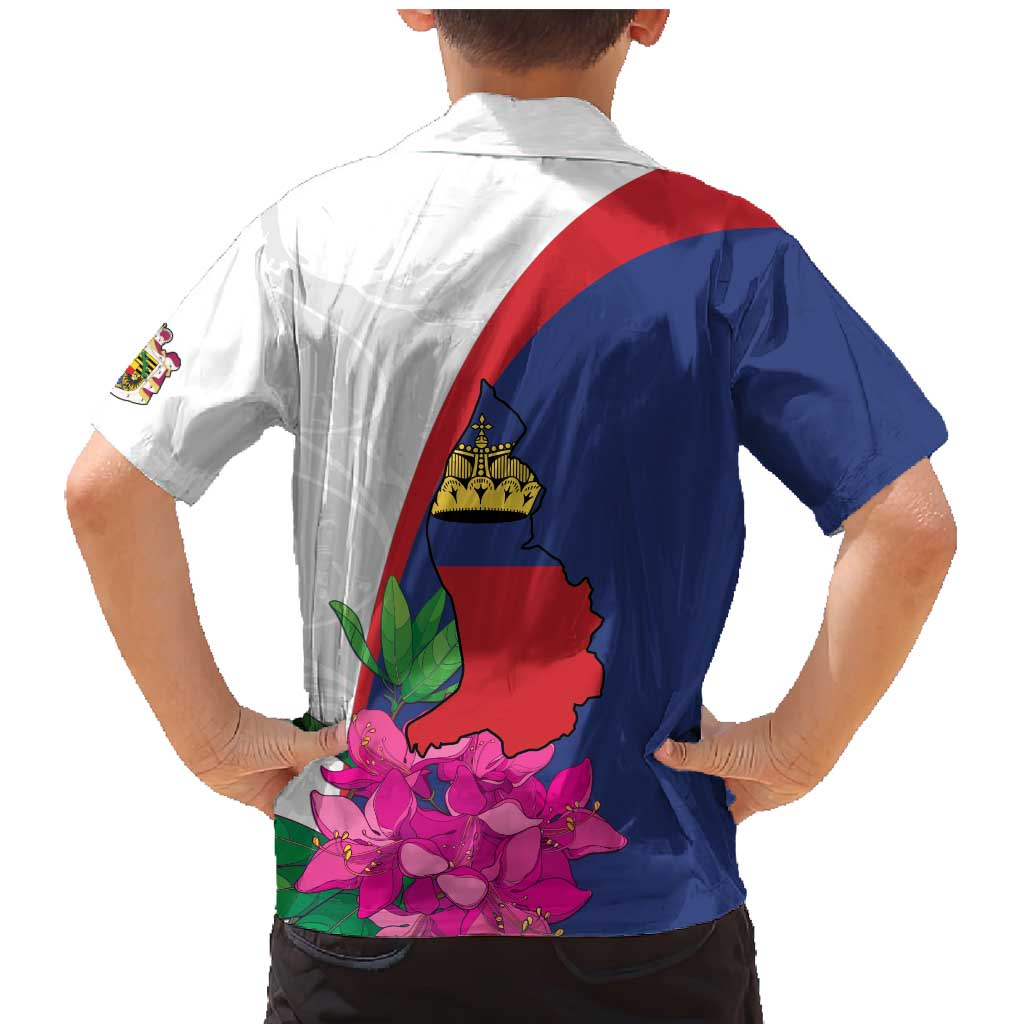 Furstentum Liechtenstein Family Matching Mermaid Dress and Hawaiian Shirt Kestrel With Alpine Rose Flower