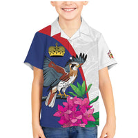 Furstentum Liechtenstein Family Matching Mermaid Dress and Hawaiian Shirt Kestrel With Alpine Rose Flower