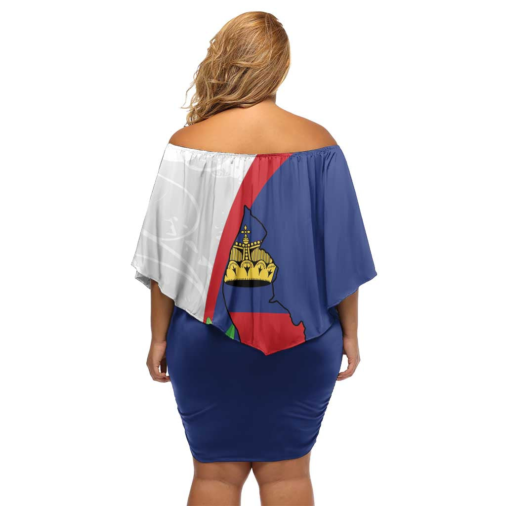 Furstentum Liechtenstein Family Matching Off Shoulder Short Dress and Hawaiian Shirt Kestrel With Alpine Rose Flower