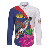 Furstentum Liechtenstein Family Matching Puletasi and Hawaiian Shirt Kestrel With Alpine Rose Flower