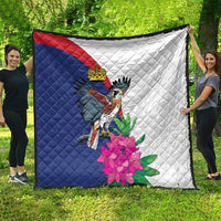 Furstentum Liechtenstein Quilt Kestrel With Alpine Rose Flower