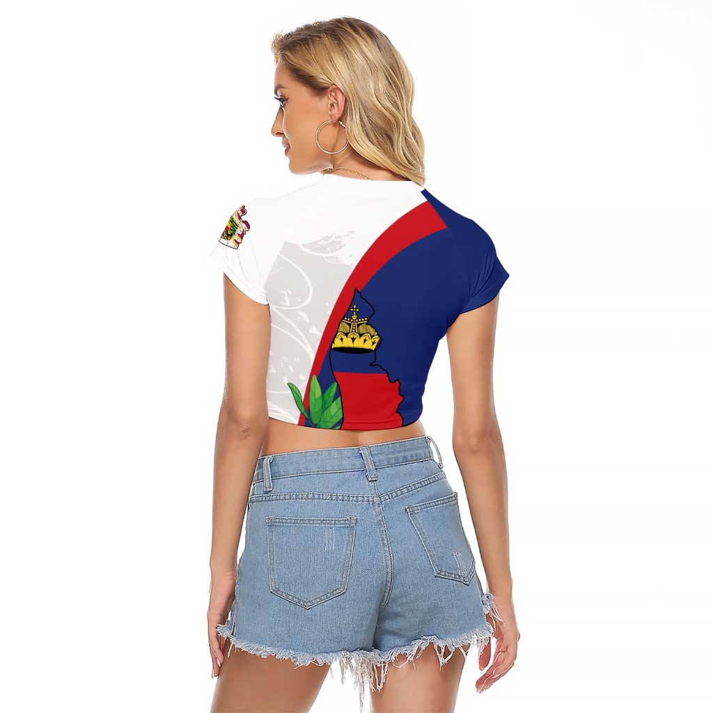 Furstentum Liechtenstein Raglan Cropped T Shirt Kestrel With Alpine Rose Flower