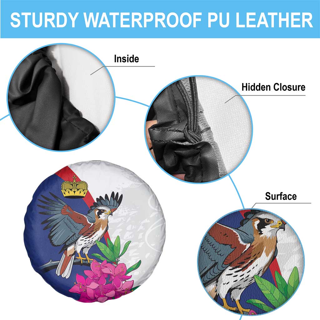 Furstentum Liechtenstein Spare Tire Cover Kestrel With Alpine Rose Flower