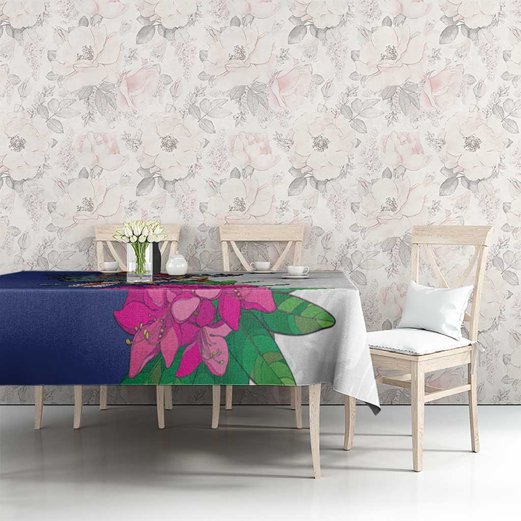 Furstentum Liechtenstein Tablecloth Kestrel With Alpine Rose Flower