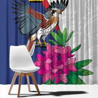 Furstentum Liechtenstein Window Curtain Kestrel With Alpine Rose Flower