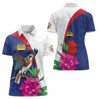 Furstentum Liechtenstein Women Polo Shirt Kestrel With Alpine Rose Flower