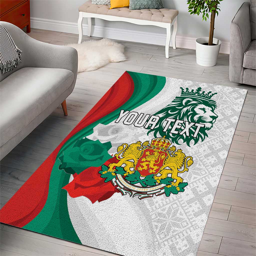 Personalized Bulgaria Independence Day Area Rug Suedinenieto Pravi Silata Folk Pattern