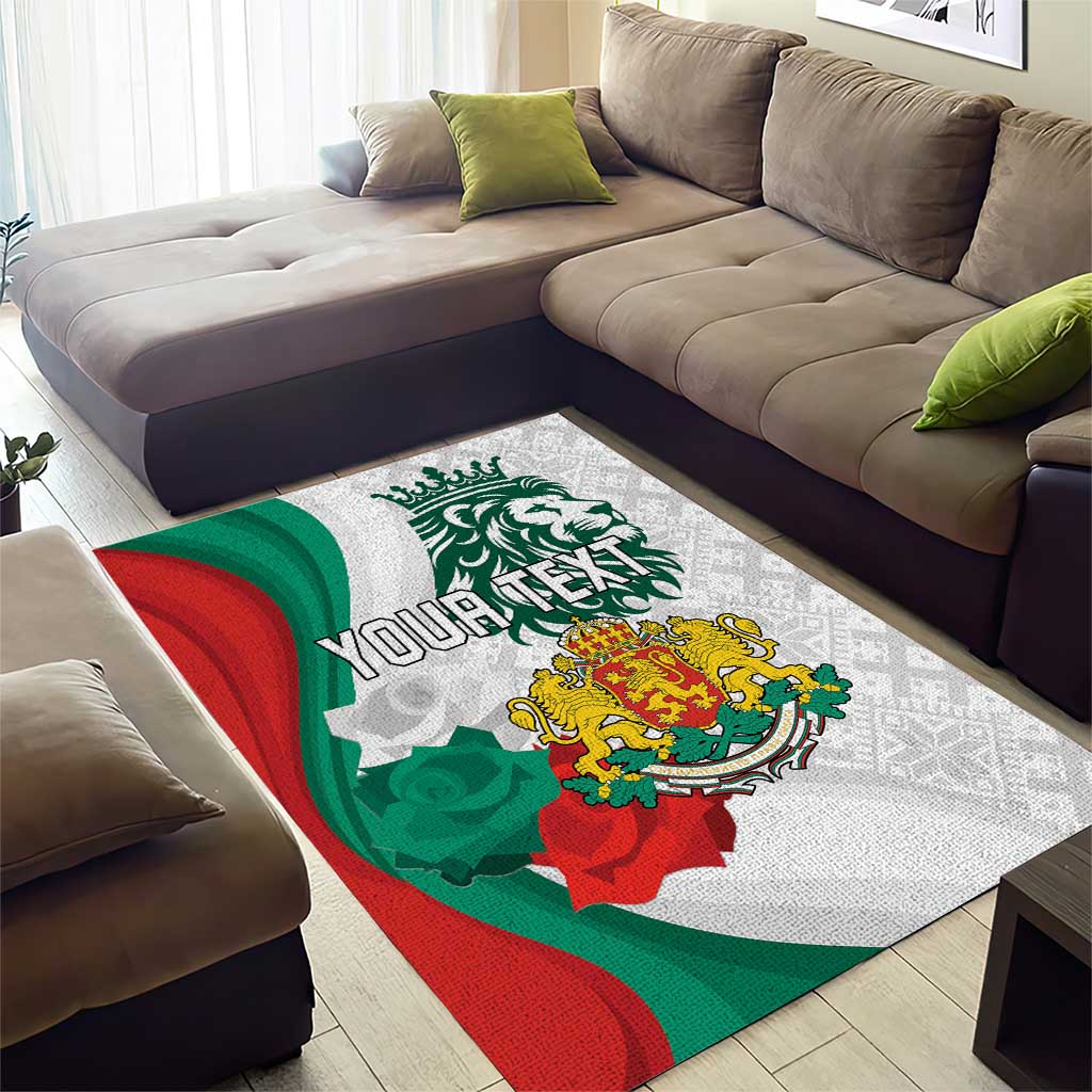 Personalized Bulgaria Independence Day Area Rug Suedinenieto Pravi Silata Folk Pattern