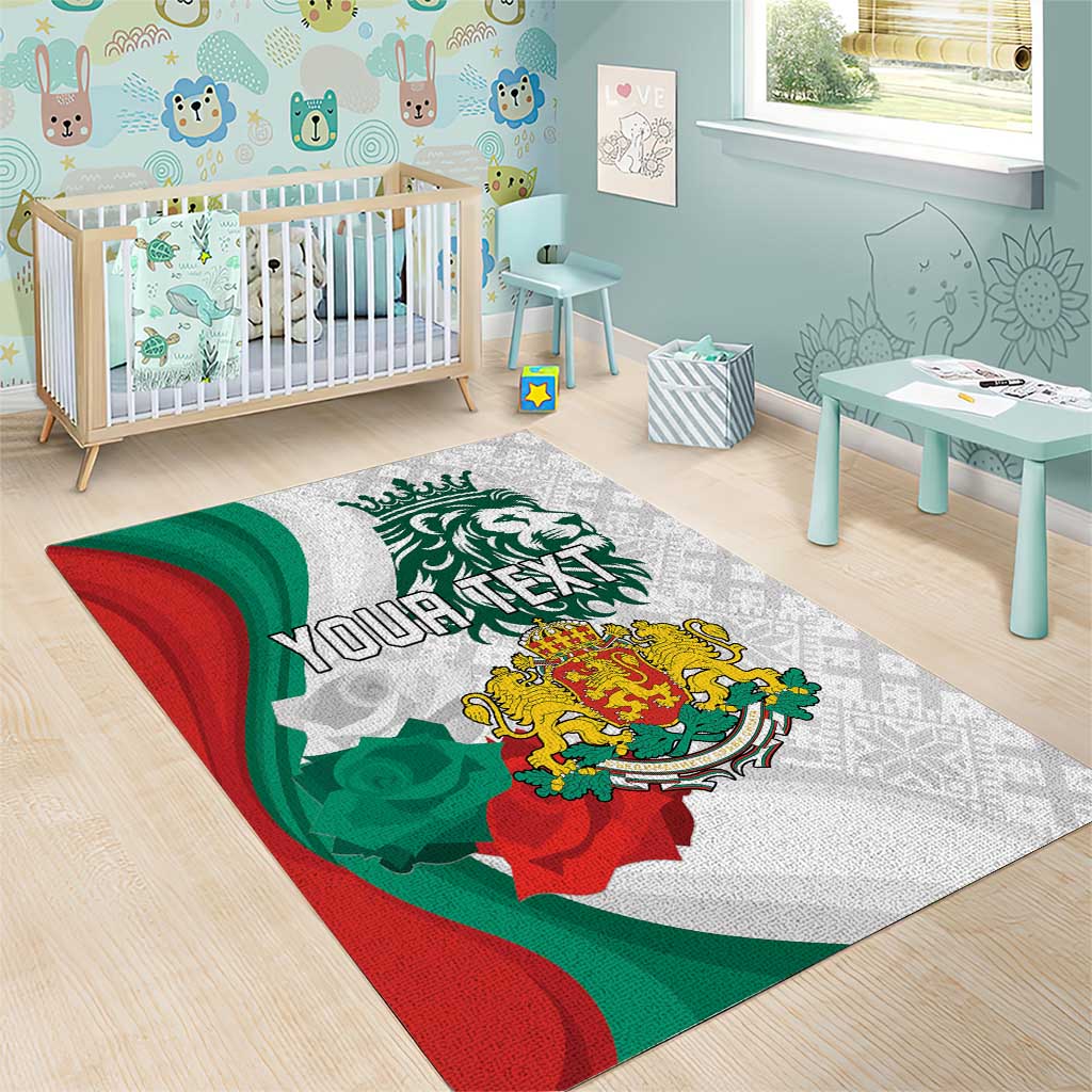 Personalized Bulgaria Independence Day Area Rug Suedinenieto Pravi Silata Folk Pattern
