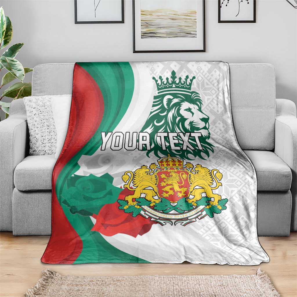 Personalized Bulgaria Independence Day Blanket Suedinenieto Pravi Silata Folk Pattern
