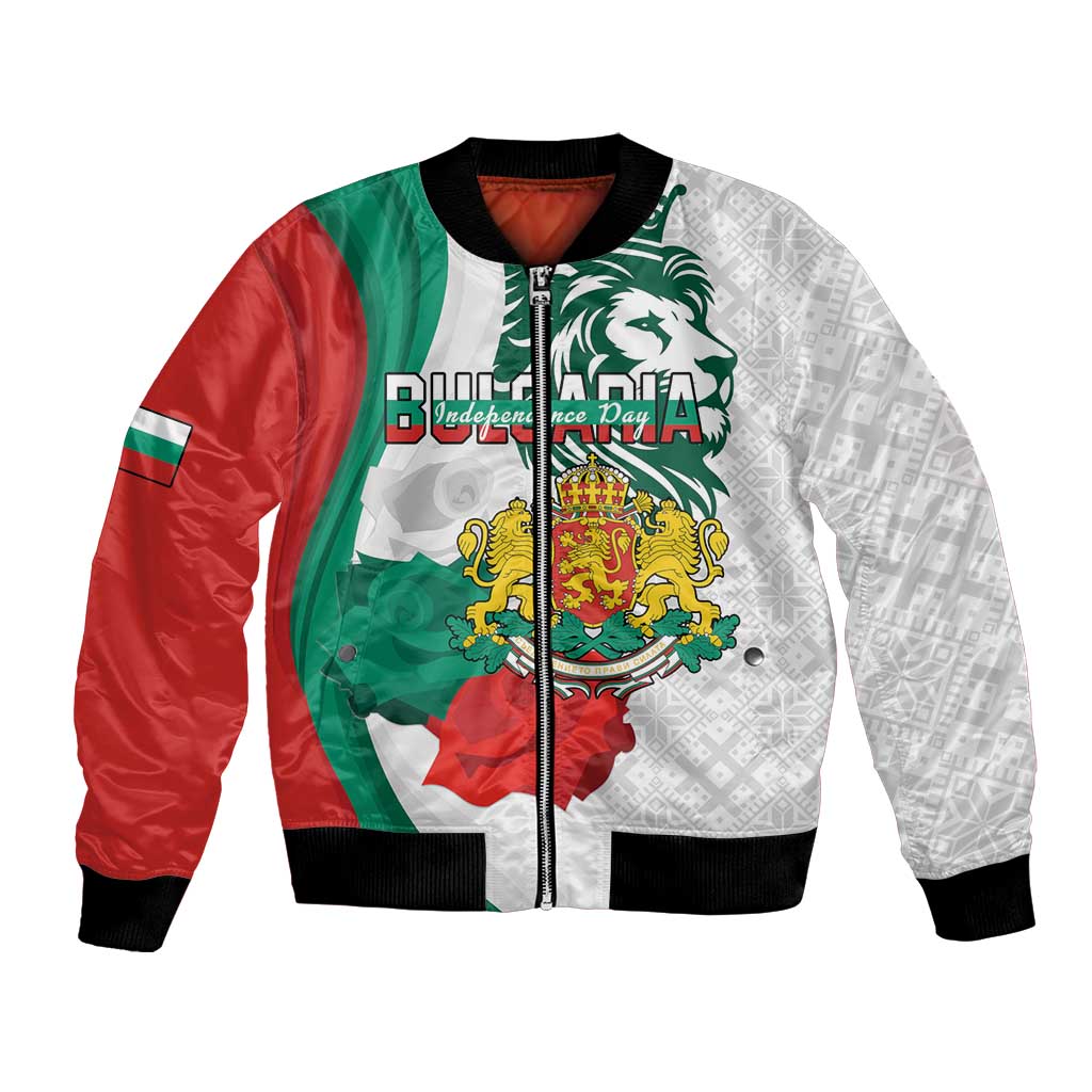 Personalized Bulgaria Independence Day Bomber Jacket Suedinenieto Pravi Silata Folk Pattern