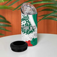 Personalized Bulgaria Independence Day 4 in 1 Can Cooler Tumbler Suedinenieto Pravi Silata Folk Pattern
