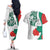 Personalized Bulgaria Independence Day Couples Matching Off The Shoulder Long Sleeve Dress and Hawaiian Shirt Suedinenieto Pravi Silata Folk Pattern