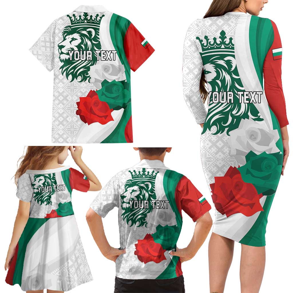 Personalized Bulgaria Independence Day Family Matching Long Sleeve Bodycon Dress and Hawaiian Shirt Suedinenieto Pravi Silata Folk Pattern