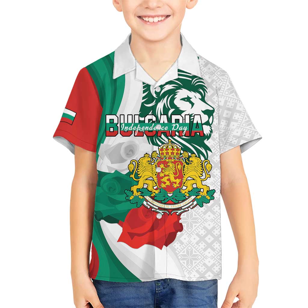 Personalized Bulgaria Independence Day Family Matching Off Shoulder Short Dress and Hawaiian Shirt Suedinenieto Pravi Silata Folk Pattern