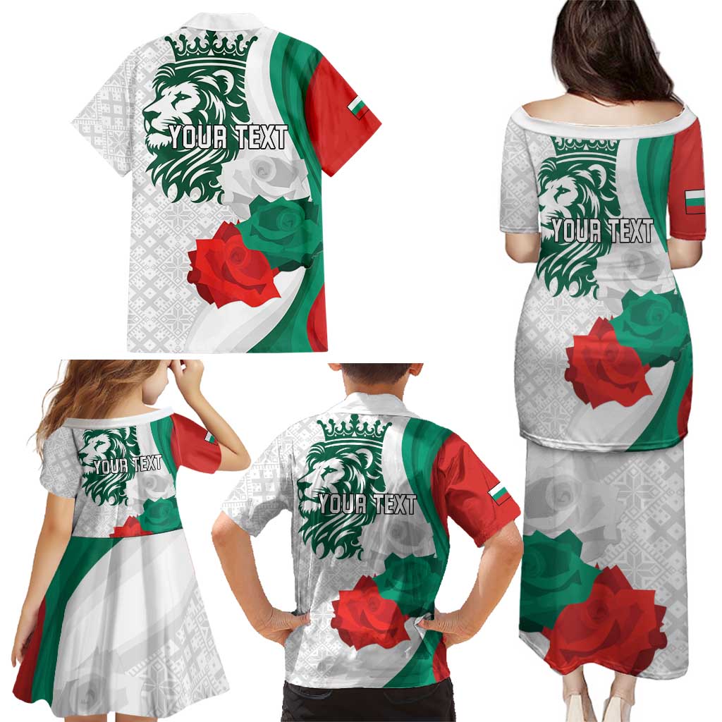 Personalized Bulgaria Independence Day Family Matching Puletasi and Hawaiian Shirt Suedinenieto Pravi Silata Folk Pattern