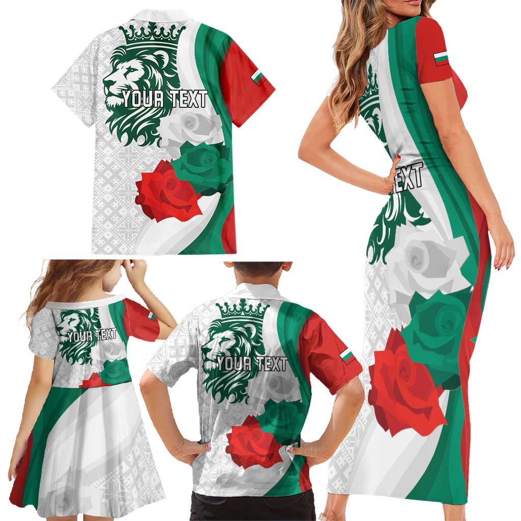 Personalized Bulgaria Independence Day Family Matching Short Sleeve Bodycon Dress and Hawaiian Shirt Suedinenieto Pravi Silata Folk Pattern