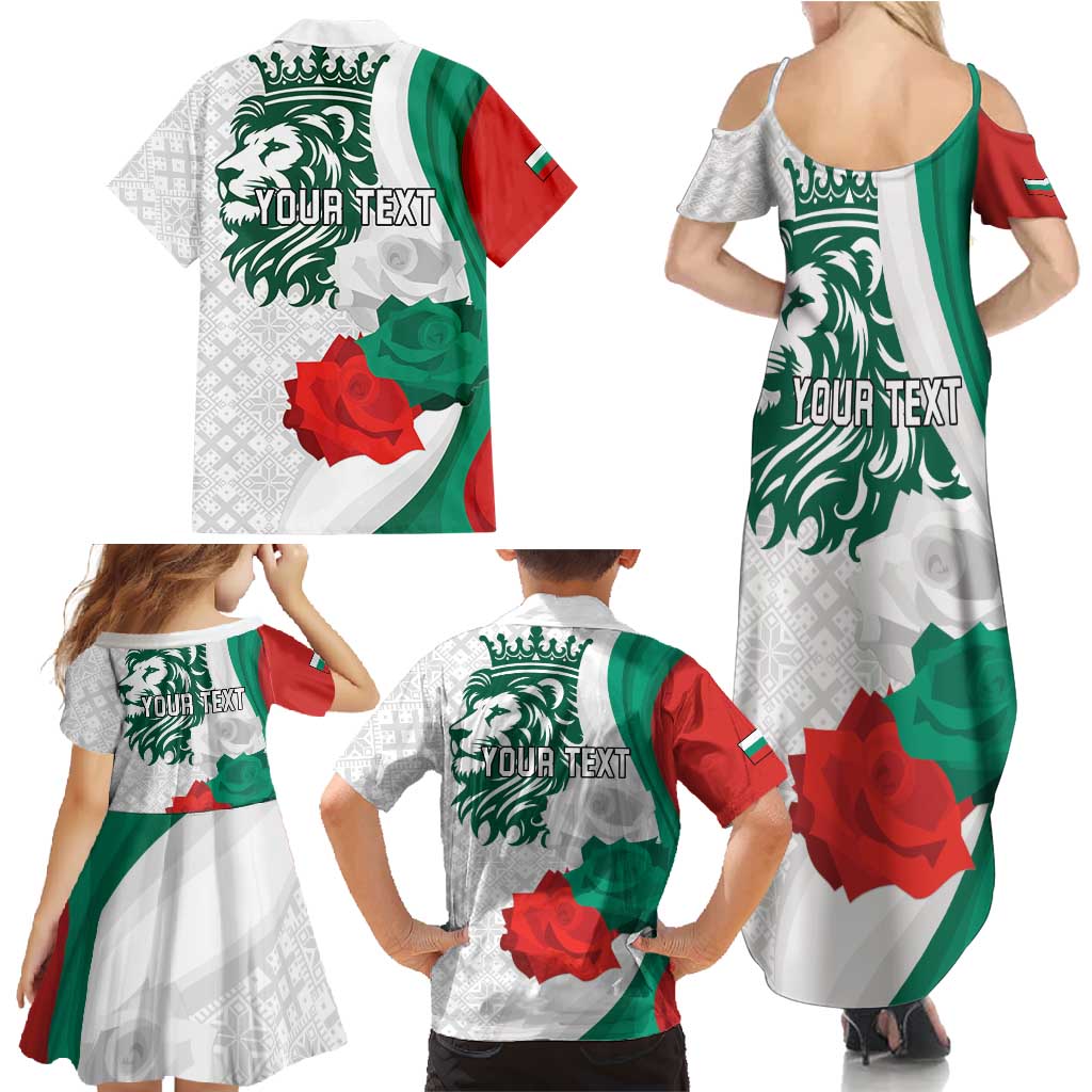 Personalized Bulgaria Independence Day Family Matching Summer Maxi Dress and Hawaiian Shirt Suedinenieto Pravi Silata Folk Pattern