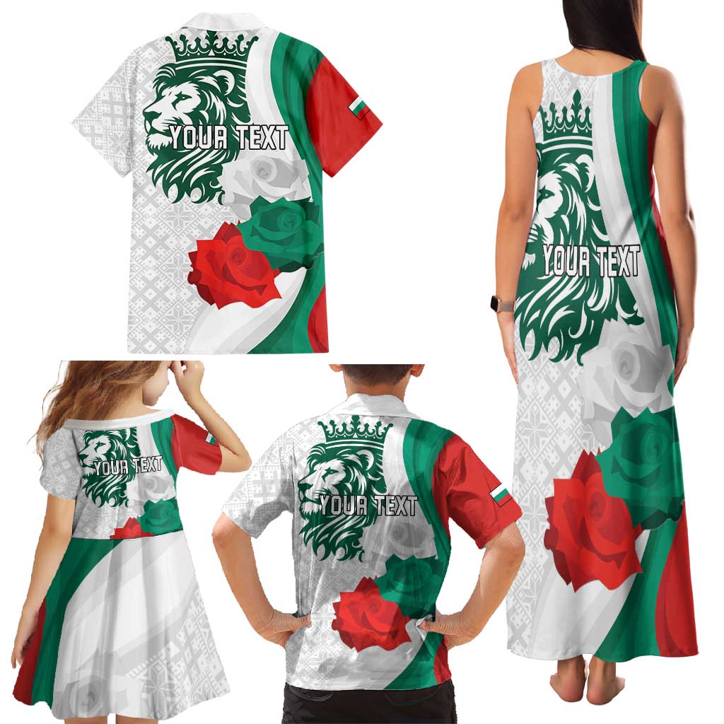 Personalized Bulgaria Independence Day Family Matching Tank Maxi Dress and Hawaiian Shirt Suedinenieto Pravi Silata Folk Pattern