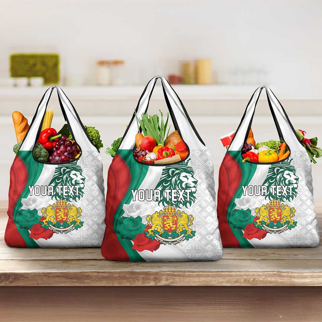 Personalized Bulgaria Independence Day Grocery Bag Suedinenieto Pravi Silata Folk Pattern