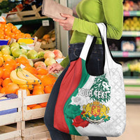Personalized Bulgaria Independence Day Grocery Bag Suedinenieto Pravi Silata Folk Pattern