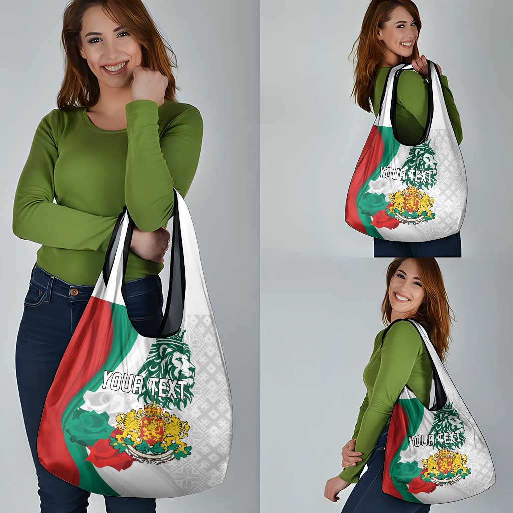 Personalized Bulgaria Independence Day Grocery Bag Suedinenieto Pravi Silata Folk Pattern
