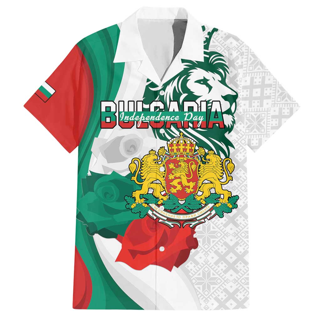 Personalized Bulgaria Independence Day Hawaiian Shirt Suedinenieto Pravi Silata Folk Pattern