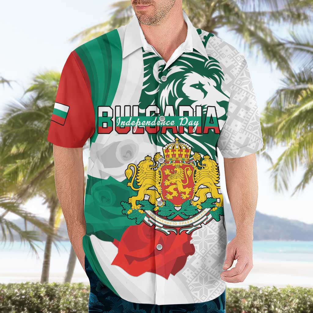 Personalized Bulgaria Independence Day Hawaiian Shirt Suedinenieto Pravi Silata Folk Pattern
