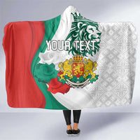 Personalized Bulgaria Independence Day Hooded Blanket Suedinenieto Pravi Silata Folk Pattern