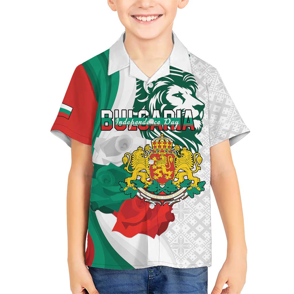 Personalized Bulgaria Independence Day Kid Hawaiian Shirt Suedinenieto Pravi Silata Folk Pattern