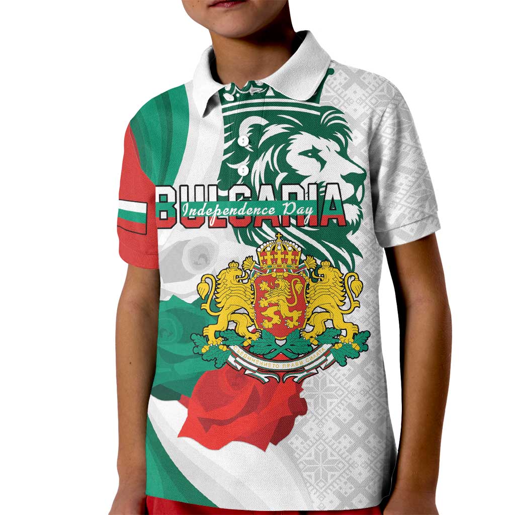 Personalized Bulgaria Independence Day Kid Polo Shirt Suedinenieto Pravi Silata Folk Pattern